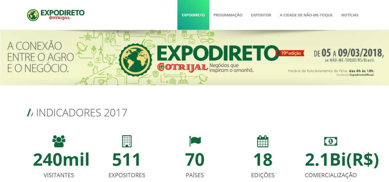 Site da Expodireto Cotrijal de cara nova